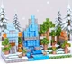 Магнітний конструктор Minecraft 100 блоків Новорічний будиночок з водоспадом - изображение 3