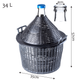 Zestaw winiarski Kadax Balon 34 l + Korek nr. 4 + Szklana rurka (5903699487174) - obraz 2
