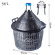 Zestaw winiarski Kadax Balon 54 l + Korek nr. 5 + Plastikowa rurka (5903699487204)  - obraz 2