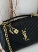 Жіноча сумка Saint Laurent College Medium In Quilted YSL Ів Сен Лоран чорний клатч MDR - зображення 2