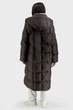 Жіночий зимовий пуховик casual з капюшоном, гусячий пух Basic (коричневий, XL), 107175, 106589 - изображение 4