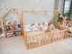 Детский деревянный манеж-кровать домик Монтессори BUSY WOOD напольная Модель 6 190х140 см натуральное дерево - изображение 6