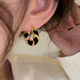 Серьги-конго Золотистые с черными вставками Podarkus BK885-B - изображение 1
