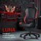 Кресло геймерское игровое Anda Seat Luna Color Size L до 100 кг Black/Red PVC (AD18-48-BR-PV) - изображение 9