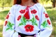 Вышитая блузка с маками в украинском стиле Маричка, белая, хлопок, длинный рукав, на девочку 140 см - изображение 8