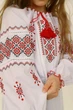 Детская белая вышиванка Марта, вышивка крестиком красная, 116 см - изображение 11