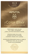 Farba do włosów Apivita My Color Elixir 10.3 Platinum Blonde Gold 50 ml + Utleniacz 75 ml + Odżywka 2x15 ml + Jednorazowe rękawiczki + Instrukcja (5201279081607) - obraz 1