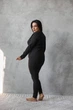 Термобелье женское plus size- термокомплект лонгсив и штаны, черный, размер 6XL (66-70) - изображение 4