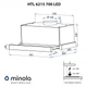 Кухонная вытяжка Minola HTL 6215 WH 700 LED, белая телескопическая встраиваемая в шкаф вытяжка на кухню, 59,5 см - изображение 4
