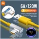 Кабель быстрой зарядки Xiaomi 120W 90W 67W 33W Mi Turbo Charge USB Type-C 6A Г- образный 90% 1м Желтый - изображение 1