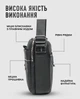Кожаная барсетка для мужчины 18х21х6, компактная сумка планшетка, мессенджер через одно плечо, черная - изображение 4