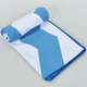 Полотенце для йоги (коврик для йоги) YOGA TOWEL Y-YGT 75 см x 186 см белый-синий - изображение 3