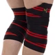 Бинты на колени для приседаний Zelart 2646 длина 2м Black-Red - изображение 4