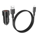Автомобильное зарядное устройство Borofone BZ19 Wisdom, кабель USB to Lightning, 2.4A, Чёрный - изображение 2