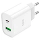 Сетевое зарядное устройство Hoco C80A Plus, USB, Type-C, QC, PD, 20W, белое - изображение 2