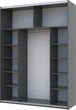 Шафа-купе Doros G-Caiser 1 ДСП / 1 дзеркало 180х60х240 см Біла/Графіт (42005092) - зображення 2