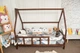 Детская кровать домик Монтессори BUSY WOOD на ножках Модель 1 200x90 см тёмное дерево - изображение 3