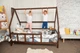 Детская кровать домик Монтессори BUSY WOOD на ножках Модель 1 200x90 см тёмное дерево - изображение 4