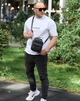 Мужская черная кожаная сумка на одно плечо 19х16х7, барсетка-мессенджер для документов и телефона, черная - изображение 12