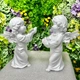 Комплект “Нежные крылья мира” – фигурки Ангелочек с гнездом (17×12×8 см) и Ангел с голубем (17×12×8 см) для интерьера, дома и сада - изображение 2
