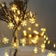 Гирлянда новогодняя «Снежинки» 3 м, 20 LED, тёплый белый свет, на батарейках - изображение 4