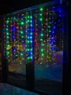 Гирлянда светодиодная Занавес на окно Мульти 1,5*1,5 м. 160 LED от сети прозрачный провод - изображение 6