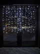 Гирлянда светодиодная Занавес на окно Белая 1,5*1,5 м 160 LED от сети прозрачный провод - изображение 4