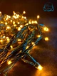 Светодиодная гирлянда нить на елку Желтая 35 м 500 LED от сети черный провод - изображение 3