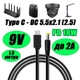 Кабель с триггером для роутера WiFi Type-C PD на DC 5.5×2.1 (2.5) 9V до 2A для питания Wi-fi роутера модема Gpon преобразователя и другой техники на 9V 1.5 м от повербанка powerbank - изображение 1