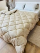 Одеяло двуспальное стеганое зимнее из шерсти Leri Max Pure Wool 21504 180х210 см бежевое - изображение 2