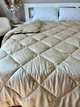 Одеяло двуспальное стеганое зимнее из шерсти Leri Max Pure Wool 21504 180х210 см бежевое - изображение 5