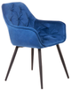 Krzesło do kuchni i salonu HOMLA 802978 FLOSSI 57 x 63 x 84 cm Welurowe Granatowe (5904183802978) - obraz 1