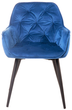 Krzesło do kuchni i salonu HOMLA 802978 FLOSSI 57 x 63 x 84 cm Welurowe Granatowe (5904183802978) - obraz 2