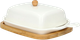 Maselniczka Homla Fincan porcelanowa z bambusową podstawką 22 cm (5902869958339) - obraz 3