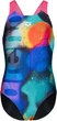 Купальник для дівчат Arena Spray Paint Swimsuit Swim Pro (UPF 50+) 164 см Чорно-рожевий,бірюзовий (010286-590-164) - зображення 1