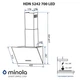 Черная настенная декоративная наклонная вытяжка для кухни Minola HDN 5242 BL 700 LED, шириной 50 см - изображение 2