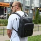 Чоловічий шкіряний рюкзак 40х30х17, наплічник для роботи, подорожей та міста, чорний - зображення 9