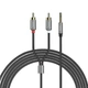 Аудіо кабель Hoco UPA10 Double Lotus AUX 3.5mm to 2RCA 1.5м Чорний - зображення 8