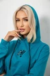 Спортивний костюм жіночий двонитка, колір бірюзовий, S, 214R1419-003 - зображення 6