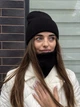 Шапка и бафф женский молодежный комплект STD черный - изображение 4