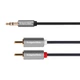 Audio Кабель Kruger&Matz Basic jack 3.5 - 2RCA 1м Black-Silver - изображение 1