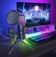 Профессиональный игровой настольный конденсаторный микрофон Q3R USB-A подключение к ПК ноутбуку компьютеру для стримов подкастов блога YouTube записи видео запись звука гейминг стриминга видеоконференций онлайн-обучения студийный RGB Black - изображение 5