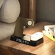 Беспроводная зарядка стенд + часы и ночник CasePro A37 4 в 1 Fast 30W black черная - изображение 12