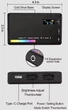 Світлодіодне світло для відеозйомки BTFOOR W140 LED RGB 3100mAh 2500-9000K Black - изображение 7