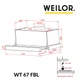 Вытяжка для кухни WEILOR WT 67 FBL, черная мощная телескопическая встраиваемая в шкаф кухонная вытяжка, 60 см - изображение 9