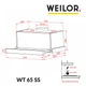 Вытяжка для кухни WEILOR WT 65 SS, нерж. сталь, телескопическая встраиваемая в шкаф кухонная вытяжка, 60 см - изображение 10