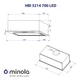 Кухонна витяжка Minola HBI 5214 WH 700 LED, біла вбудована в шафу витяжка для кухні, шириною 52 см - зображення 2