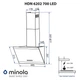 Біла витяжка для кухні настінна декоративна похила Minola HDN 6202 WH/INOX 700 LED, 60 см - зображення 2