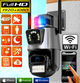 Вулична WIFI камера відеоспостереження 8MP, Full HD, з сиреною з віддаленим доступом Dual Lens (L) - изображение 1