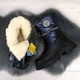Дутики сапоги зимние для девочки синие с овчиной на массивной подошве 36р (23 см) 5585 - изображение 7